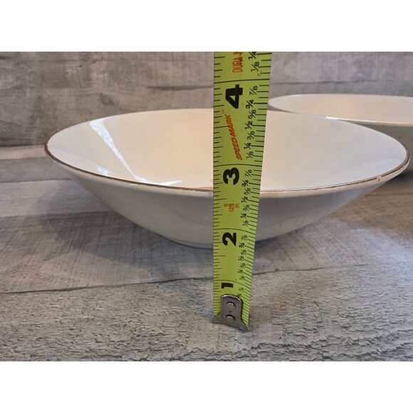 Vintage Homer Laughlin Golden Wheat Pattern Serving Bowls 2 Gold Trim 8.5" MCM - Picture 6 of 6